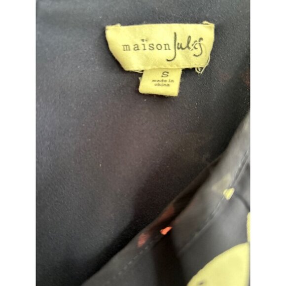 Maison Jules Fish Novelty Print Adjustable Strap Navy Blue Dress Small - Picture 4 of 4